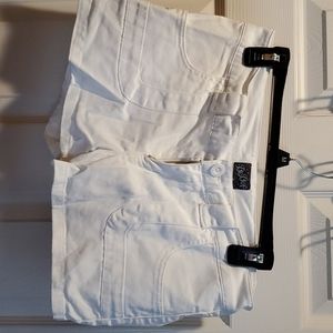 White jean shorts